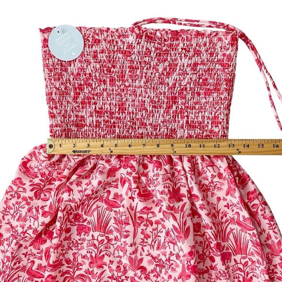 HILL HOUSE Size XL NWT Lucy Dress Strawberry Daiquiri Pink Sherwood Forest Midi - Picture 7 of 11